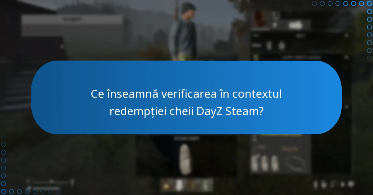 Ce înseamnă verificarea în contextul redempției cheii DayZ Steam?