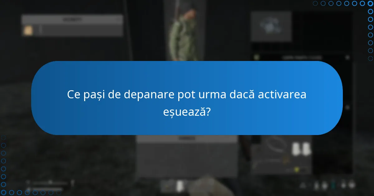 Ce pași de depanare pot urma dacă activarea eșuează?