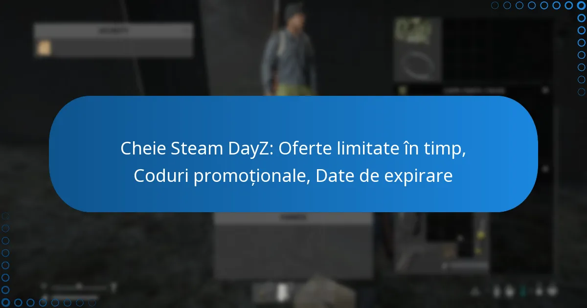 Cheie Steam DayZ: Oferte limitate în timp, Coduri promoționale, Date de expirare