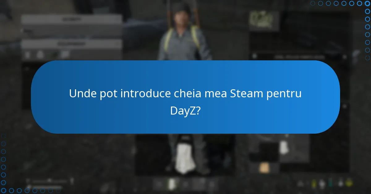Unde pot introduce cheia mea Steam pentru DayZ?